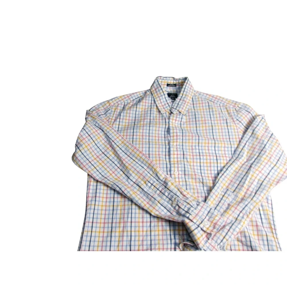 J Crew Re-Imagined Slim‎ Fit Untucked Plaid Button Down Shirt Mens Medium